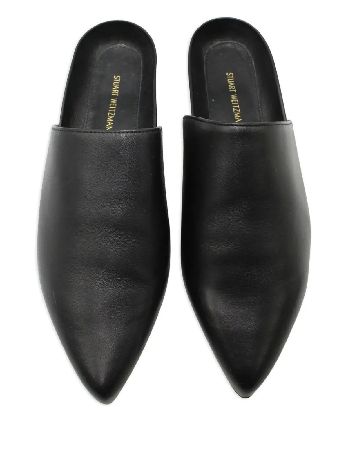 Stuart Weitzman ポインテッドトゥ・フラットミュール ブラック - 画像4