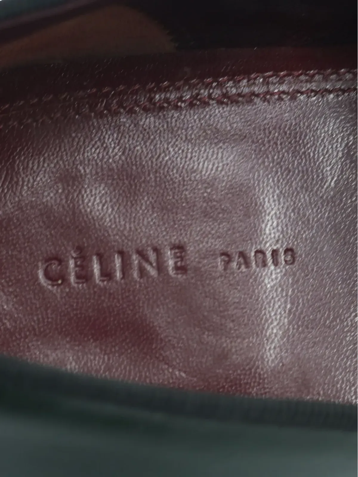 Celine Vintage レザー フラット ローファー - グリーン - 画像5