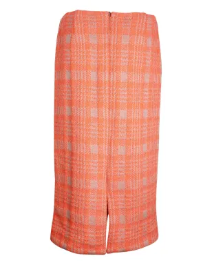 Dries Van Noten チェック柄ウールスカート - オレンジ - サムネイル2