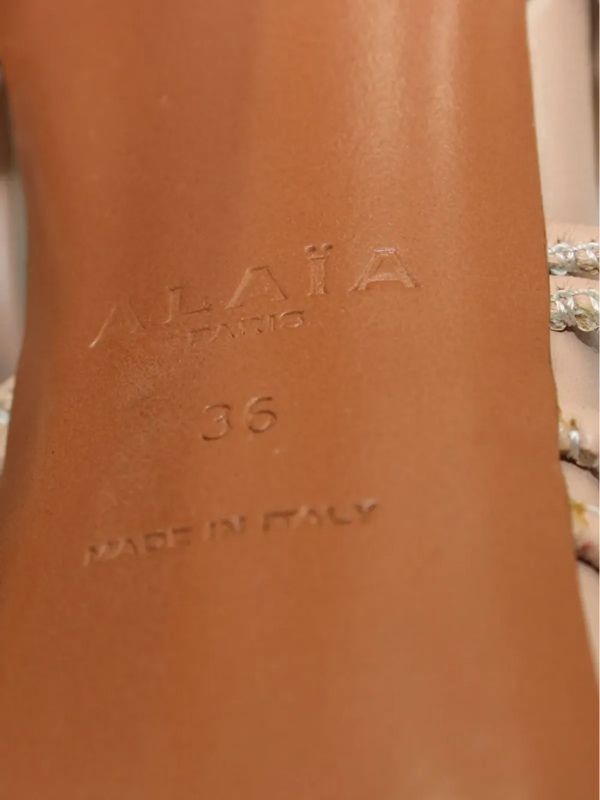 Alaïa Pre-Owned ノットレザー・ハイヒールサンダル - 画像5