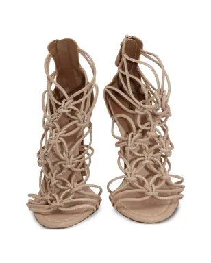 Alaïa Pre-Owned ノットレザー・ハイヒールサンダル - サムネイル4