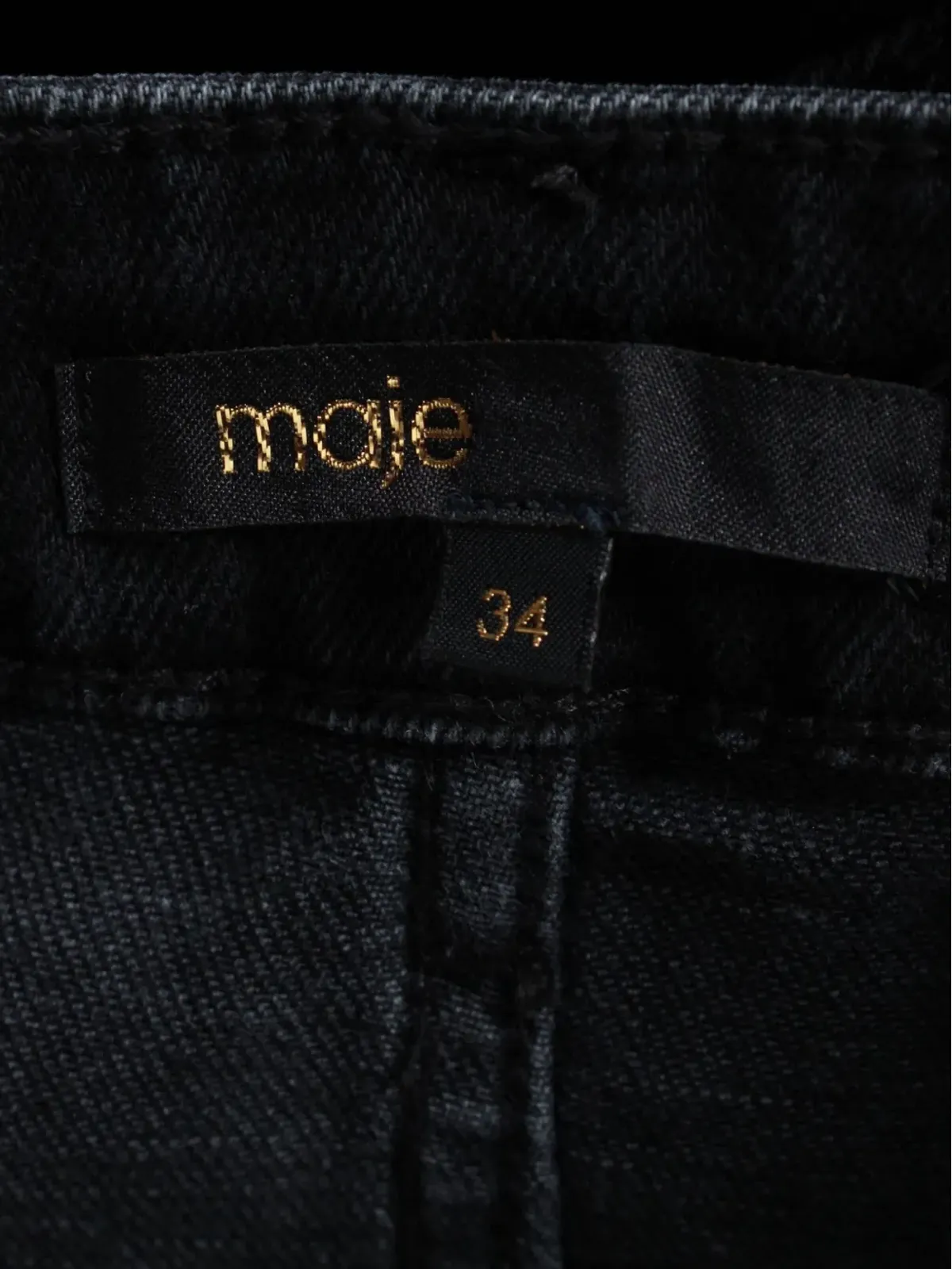 Maje 後ろスリット入りデニムマキシスカート - 画像3