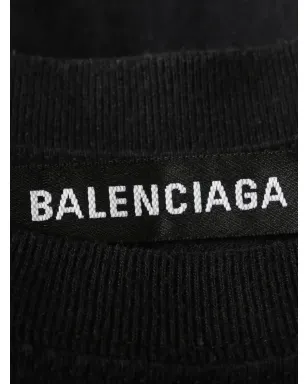 Balenciaga Pre-Owned ロゴプリント コットン Tシャツ ブラック - サムネイル3