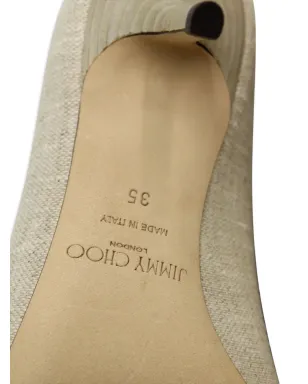Jimmy Choo Pre-Owned ロリス リネン ポインテッドトゥ ミュール - サムネイル5