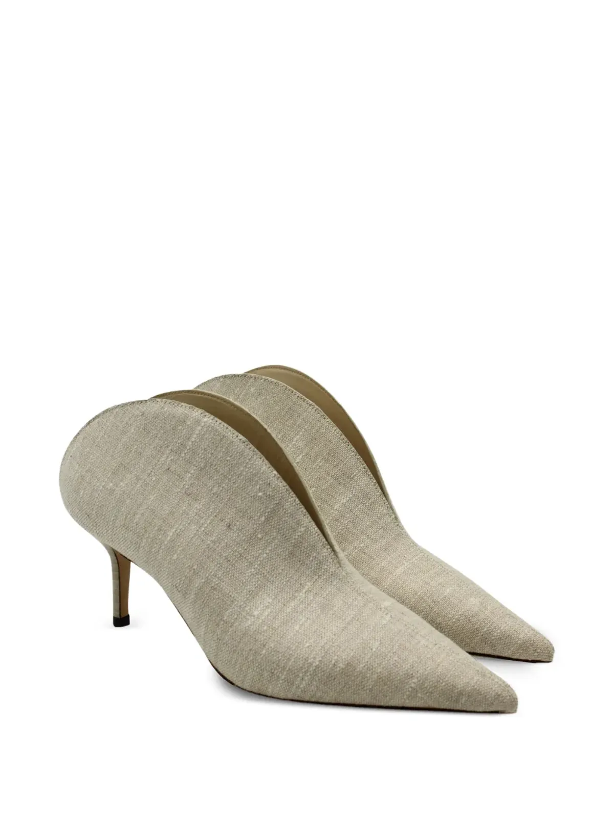 Jimmy Choo Pre-Owned ロリス リネン ポインテッドトゥ ミュール - 画像2