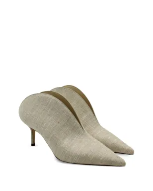 Jimmy Choo Pre-Owned ロリス リネン ポインテッドトゥ ミュール - サムネイル2