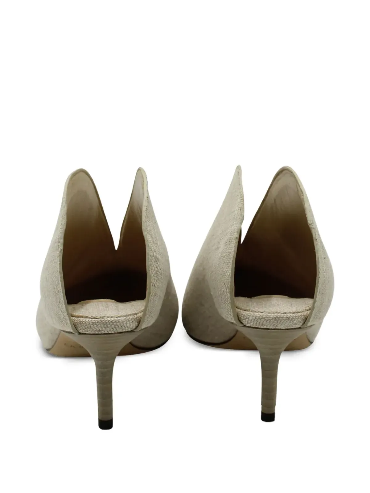 Jimmy Choo Pre-Owned ロリス リネン ポインテッドトゥ ミュール - 画像3