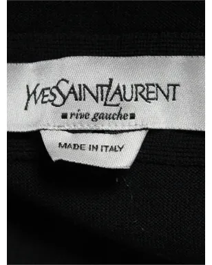 Saint Laurent ビンテージ Vネック ウールセーター - ブラック - サムネイル3