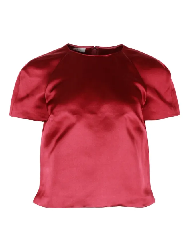 Valentino Garavani Pre-Owned Valentino Garavani Pre-Owned 赤色の半袖シルクブラウスの商品画像