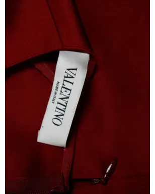 Valentino Garavani Pre-Owned 赤色の半袖シルクブラウス - サムネイル4