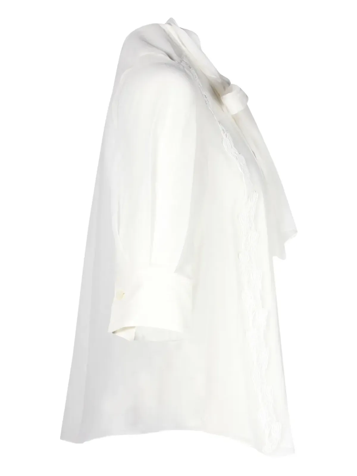 Chloé Vintage レースディテールのスカーフカラー ブラウス - 画像3