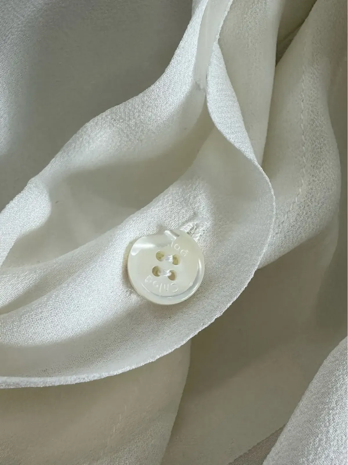 Chloé Vintage レースディテールのスカーフカラー ブラウス - 画像4