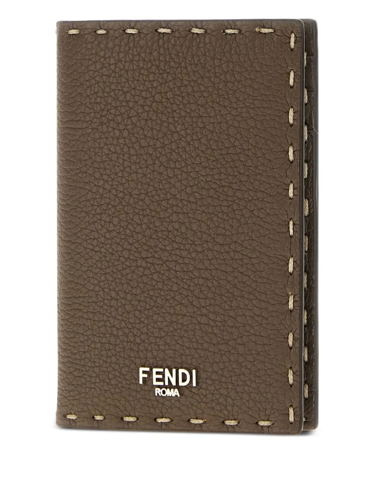 FENDI Selleria レザー・トリム カードホルダー ブラウン - 画像3
