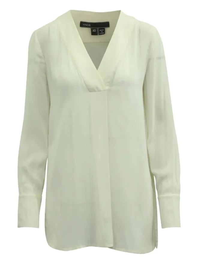 Vince Vince Vネック長袖ブラウス - Whiteの商品画像