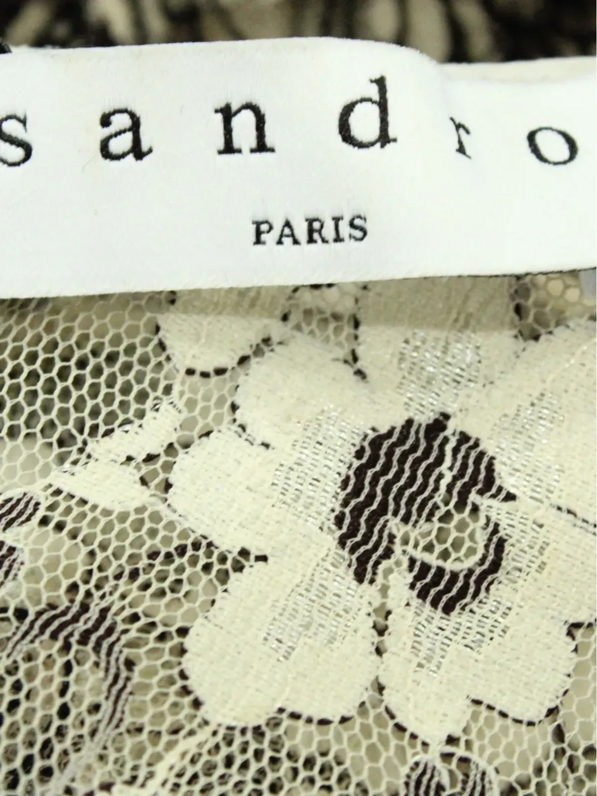 SANDRO ホワイト レースのツートーン ミニドレス - 画像4