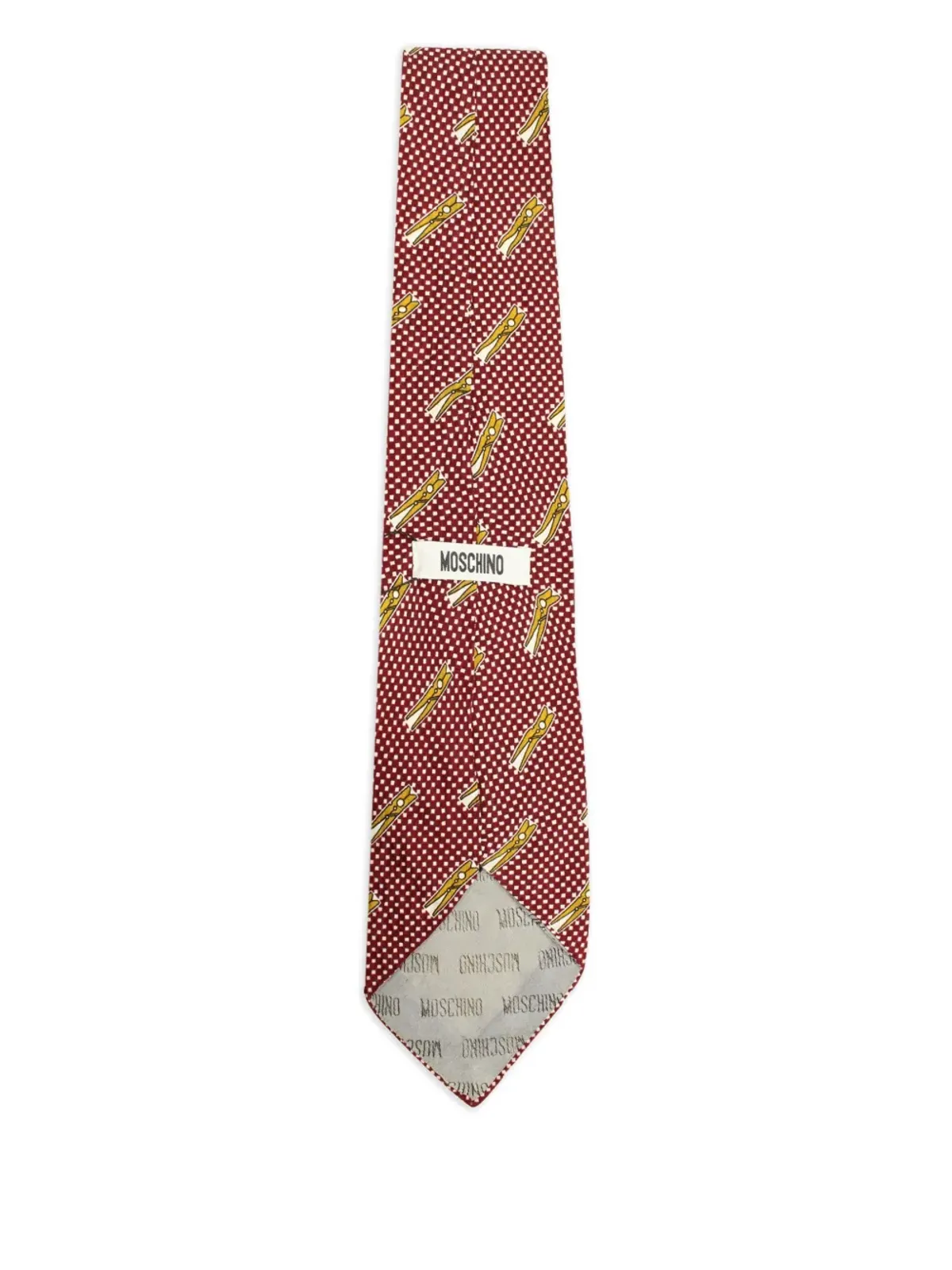 Moschino Pre-Owned クリッププリント柄のシルクタイ - レッド - 画像2