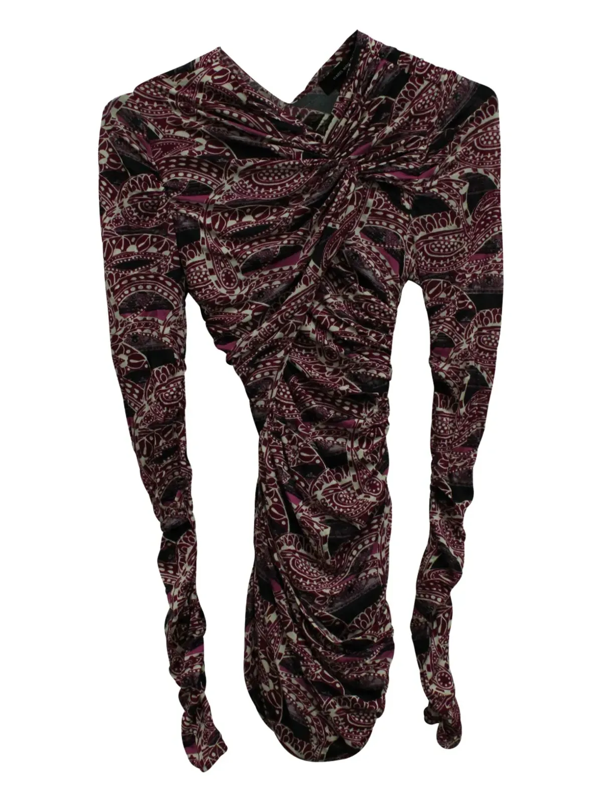Isabel Marant Vintage ペイズリープリント・シャーリングミニドレス - パープル - 画像2
