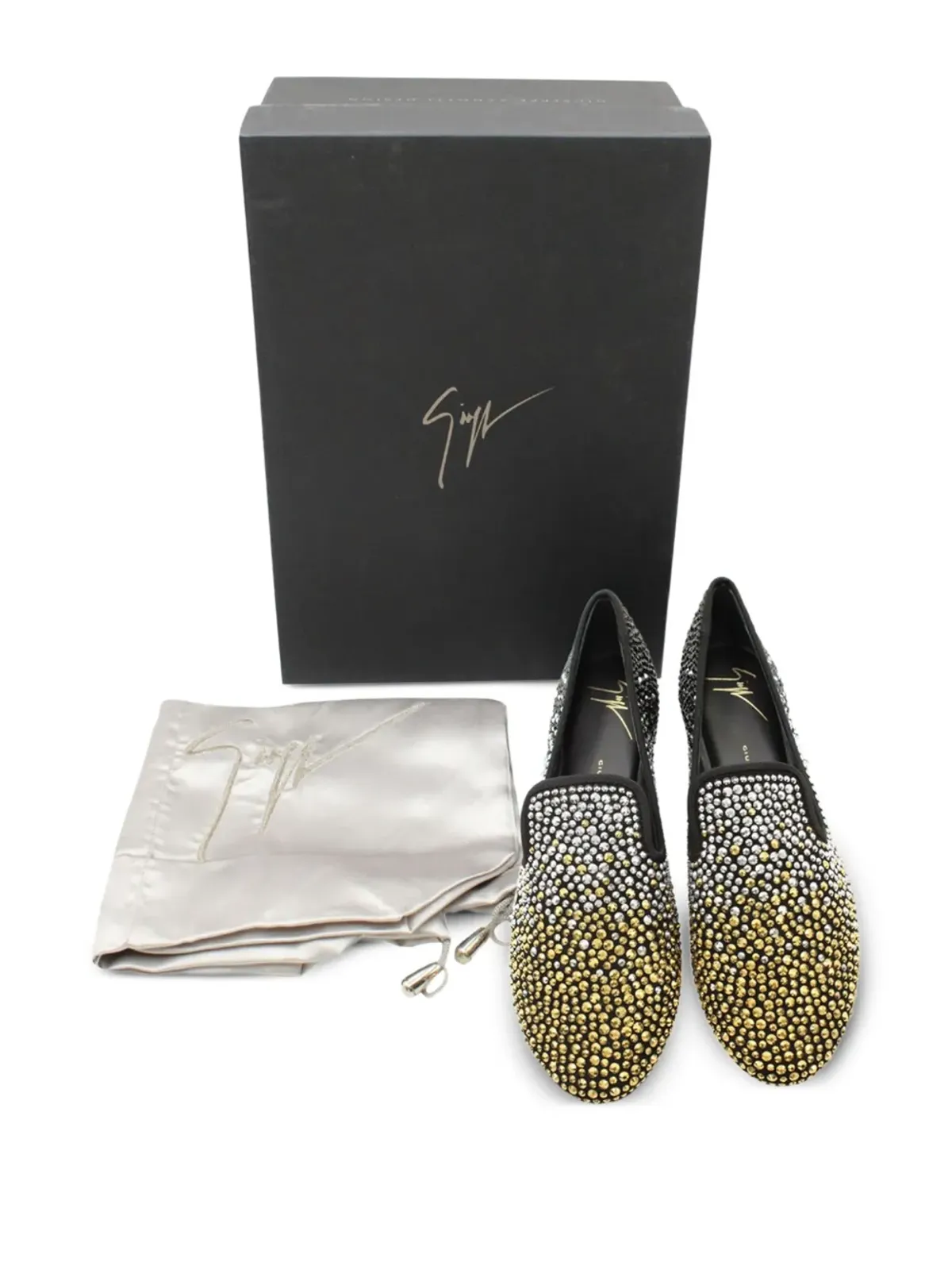 Giuseppe Zanotti Vintage クリスタル装飾 ローファー - ブラック - 画像5