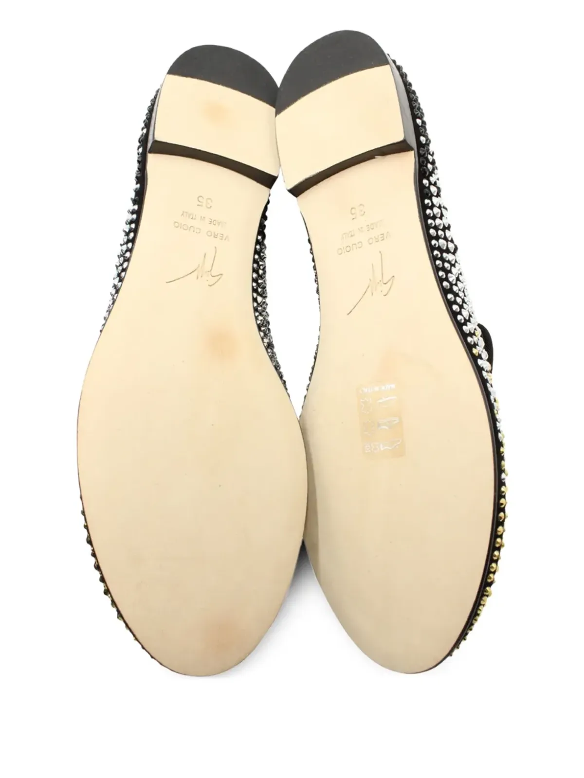 Giuseppe Zanotti Vintage クリスタル装飾 ローファー - ブラック - 画像4