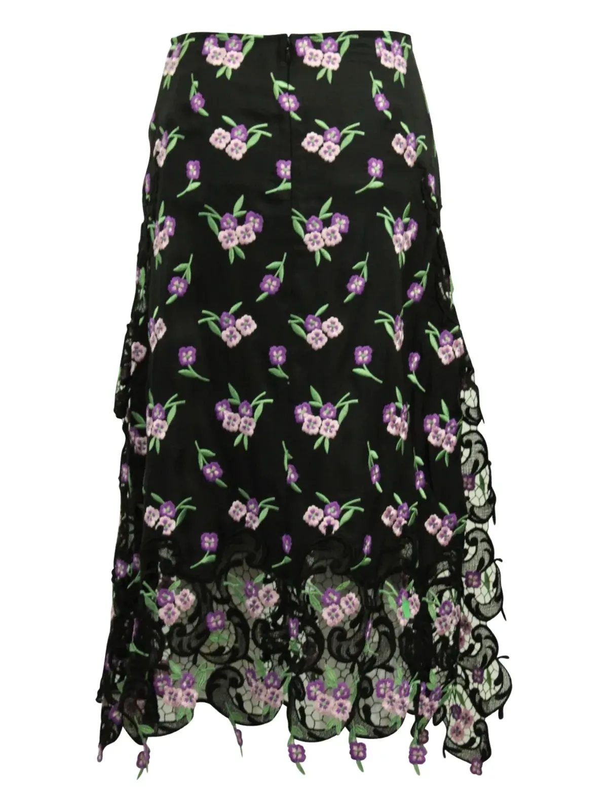 Paco Rabanne Pre-Owned 花柄刺繍スカート - Black - 画像2