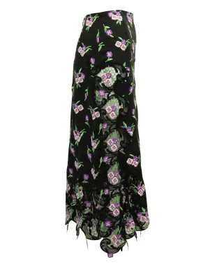 Paco Rabanne Pre-Owned 花柄刺繍スカート - Black - サムネイル3