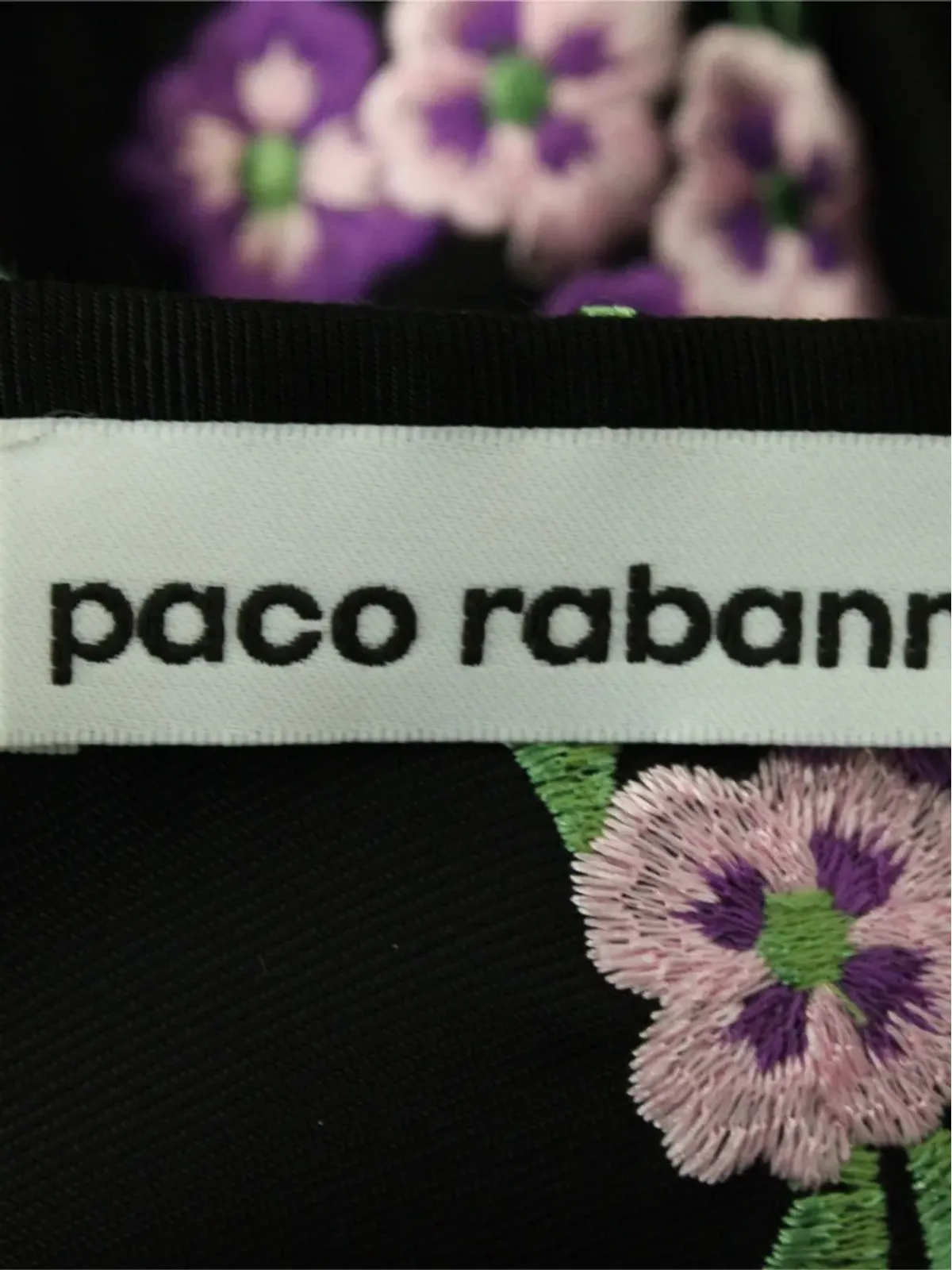 Paco Rabanne Pre-Owned 花柄刺繍スカート - Black - 画像4