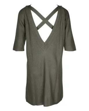 Hermès Pre-Owned crew-neck silk dress - Green - サムネイル2