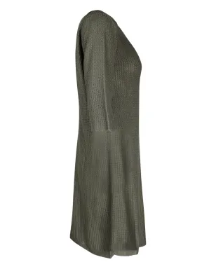 Hermès Pre-Owned crew-neck silk dress - Green - サムネイル3