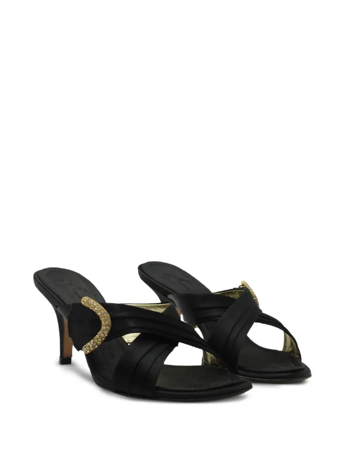 Giuseppe Zanotti Vintage クリスタル装飾ヒールサンダル（ブラック） - 画像2