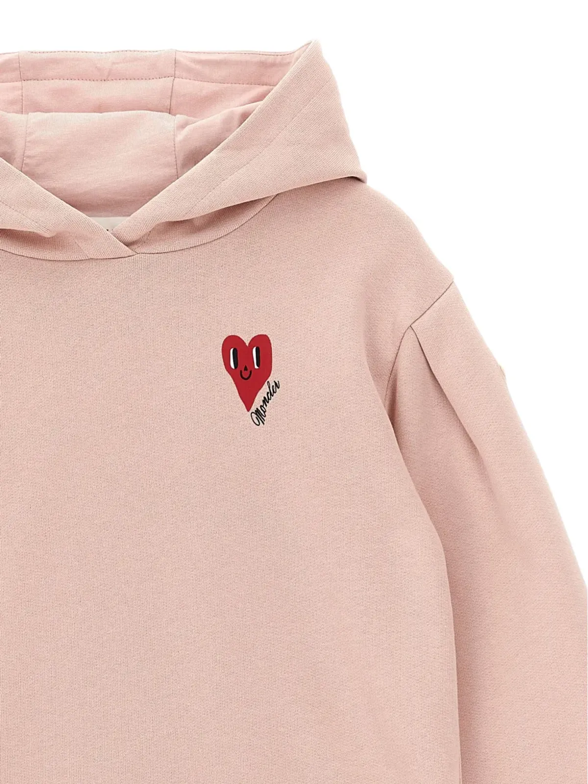Moncler Enfant フード付きハートプリント ミニドレス ピンク - 画像3