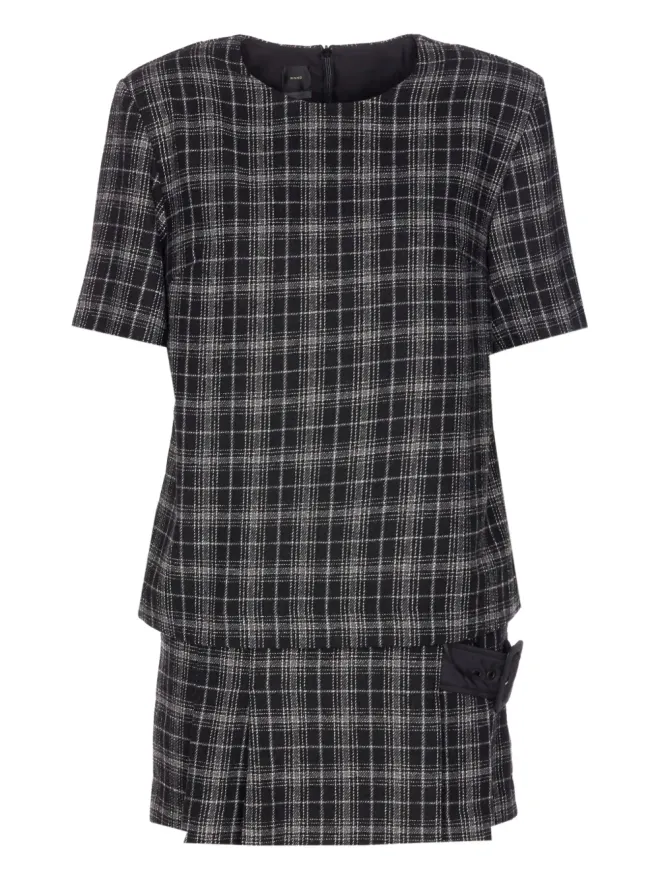 PINKO PINKO チェック柄ベルト付きミニドレスの商品画像