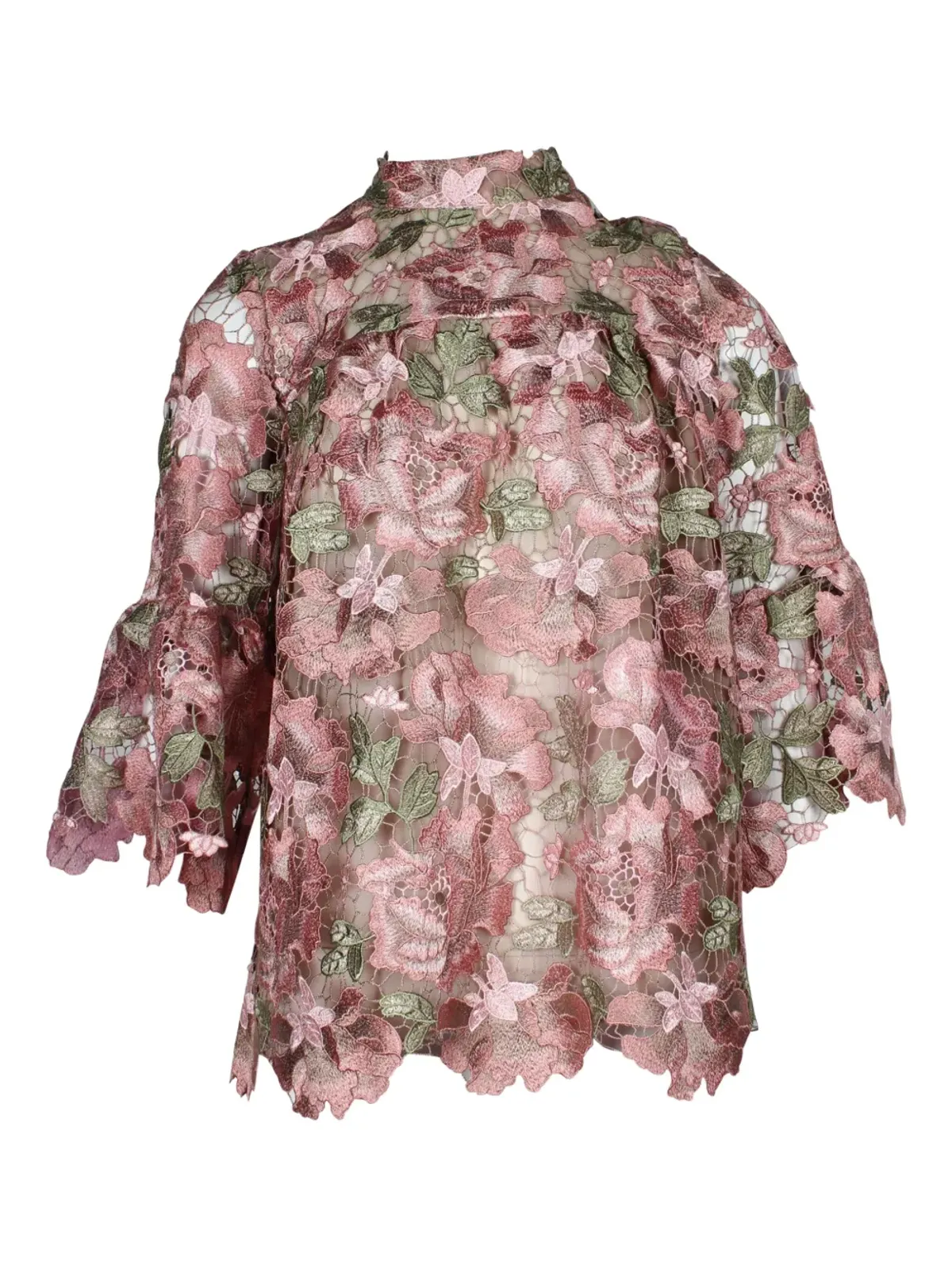 Anna Sui Vintage 花柄レースブラウス - 画像2
