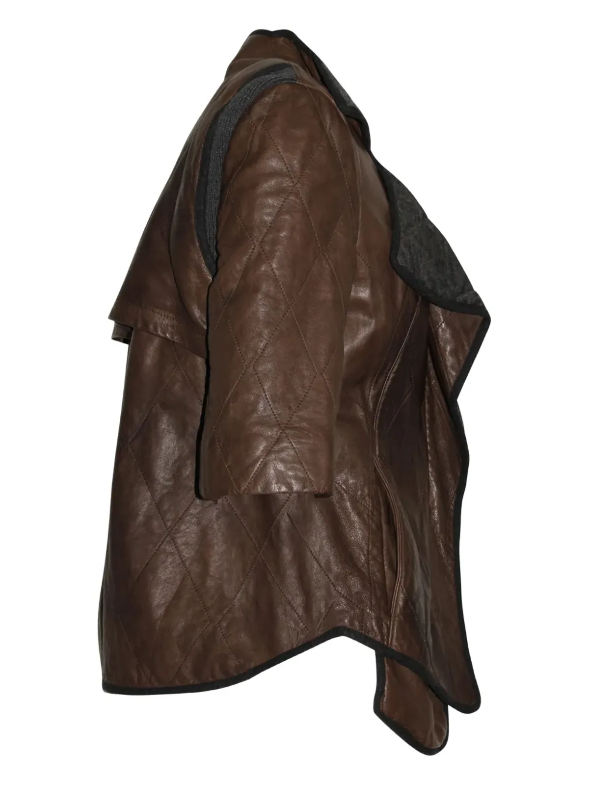Marni Pre-Owned ダイヤモンドキルティングレザー ジャケット - 画像3