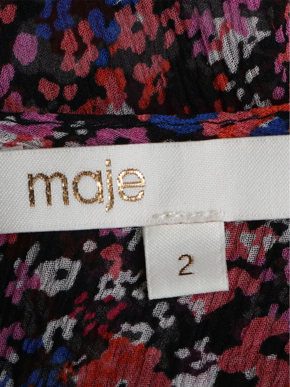 Maje 花柄プリントのフリルトップス - 画像4
