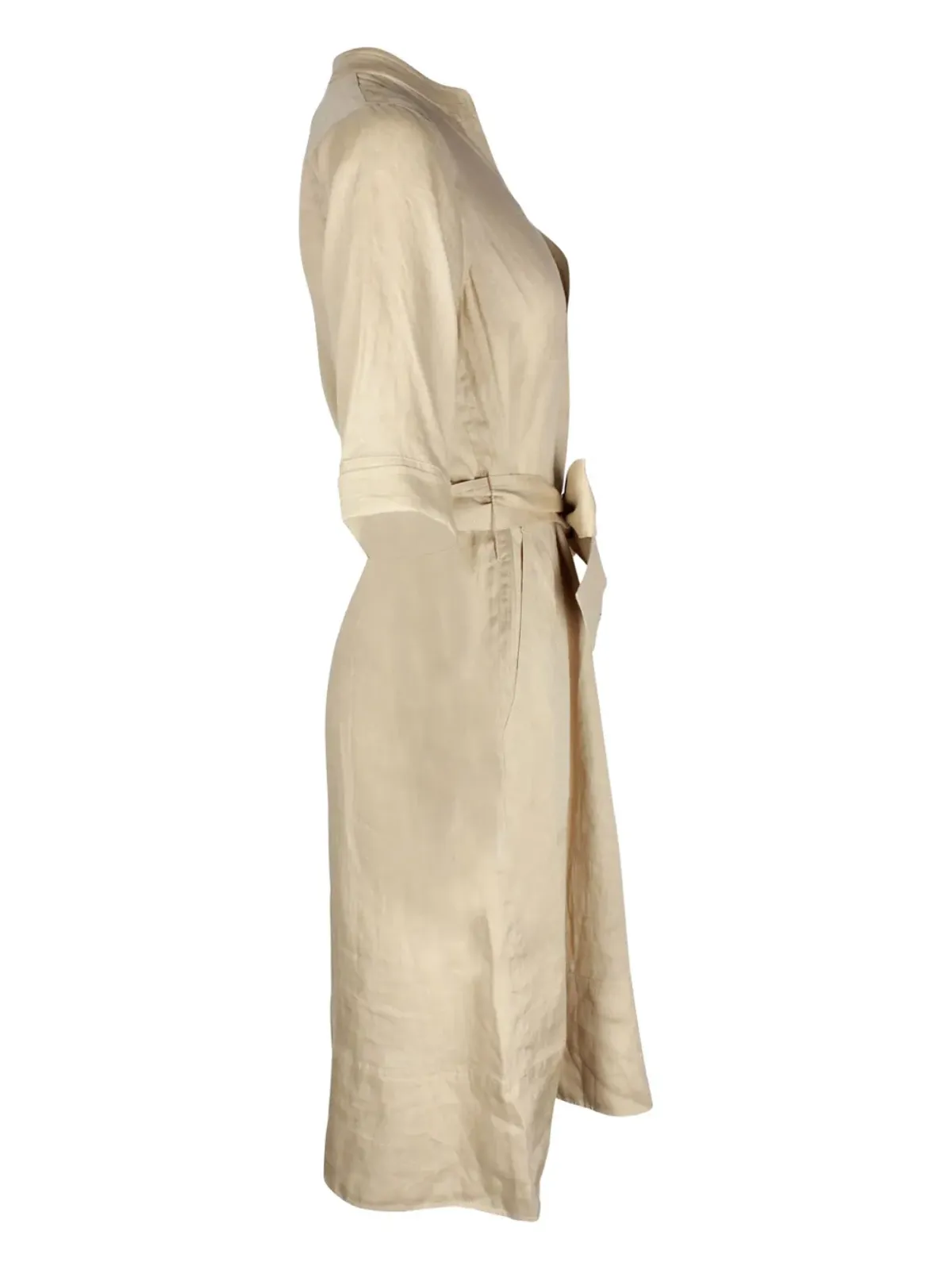 Vanessa Bruno linen/flax belted dress - Neutrals - 画像3
