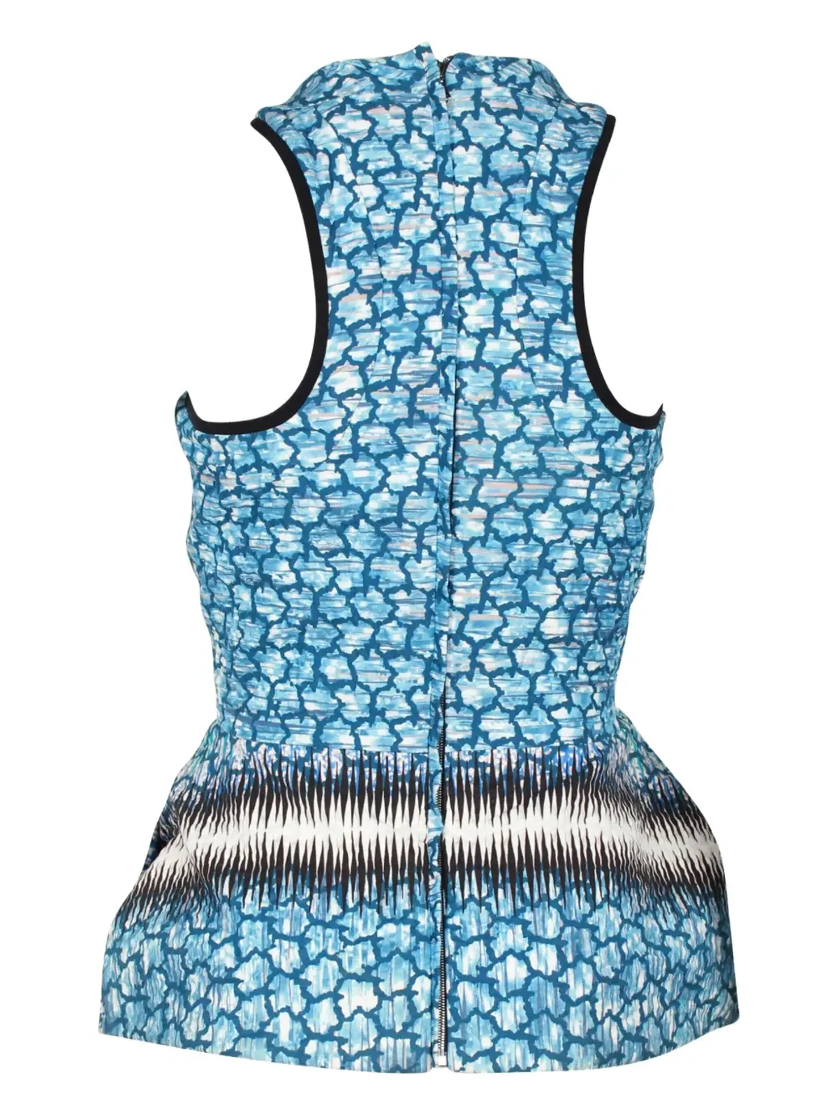 Peter Pilotto 半ジップ ノースリーブ ペプラム ブラウス - ブルー - 画像2