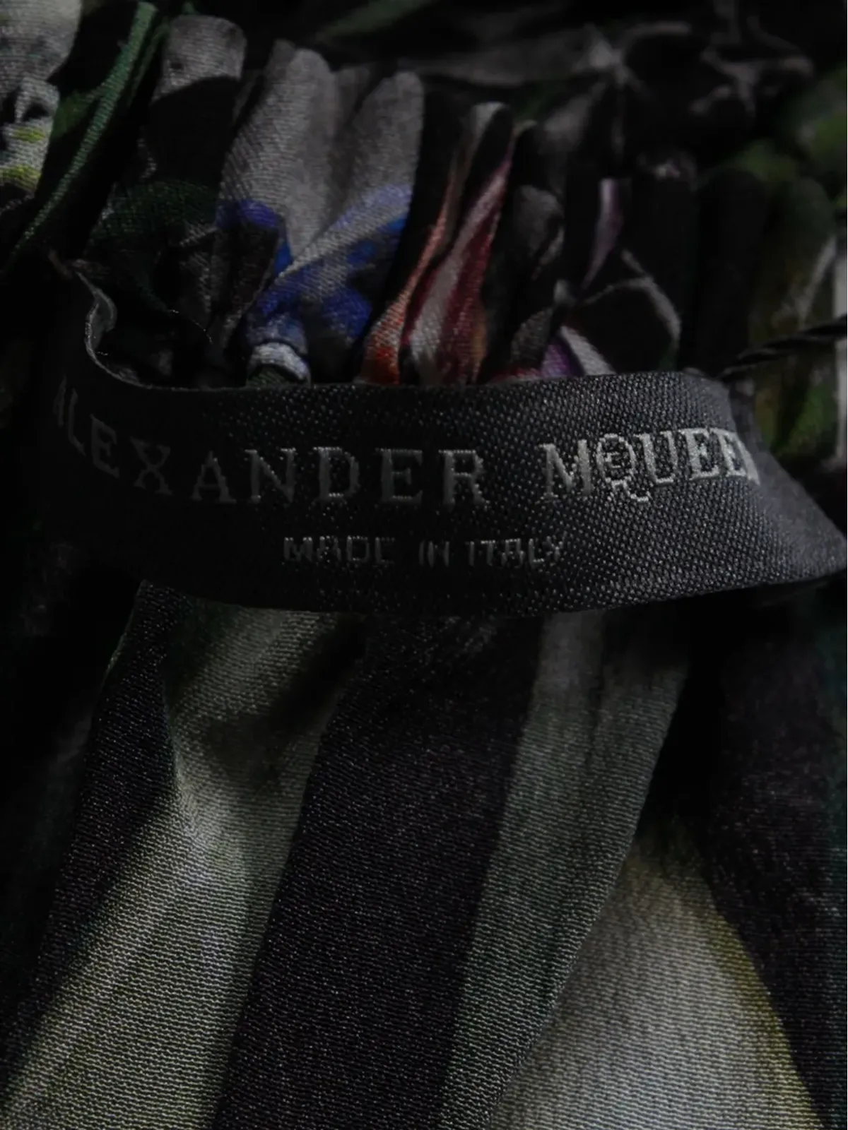 Alexander McQueen ビンテージ 花柄プリント オフショルダートップ（グリーン） - 画像4