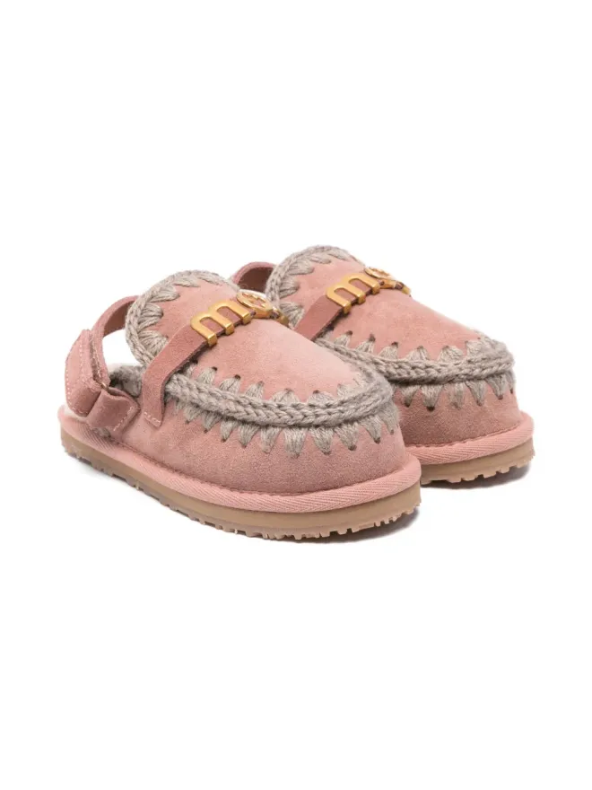 Mou Kids Mou Kids 編み込みディテール ロゴスリッパの商品画像