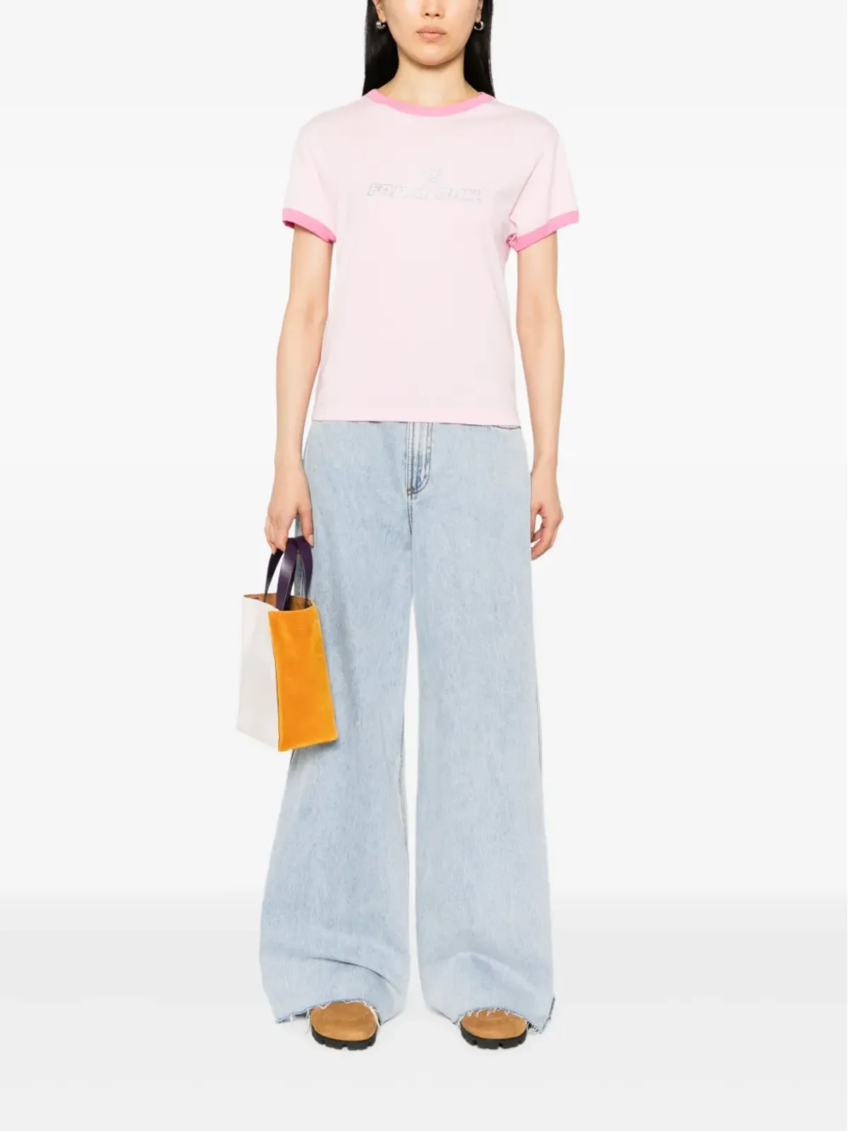 Sky High Farm ファームガール・リンガーTシャツ - 画像2