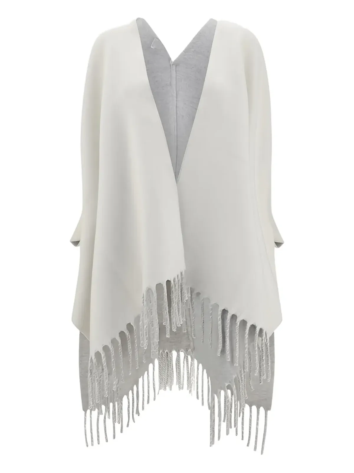 Brunello Cucinelli フリンジポンチョ - White - 画像1
