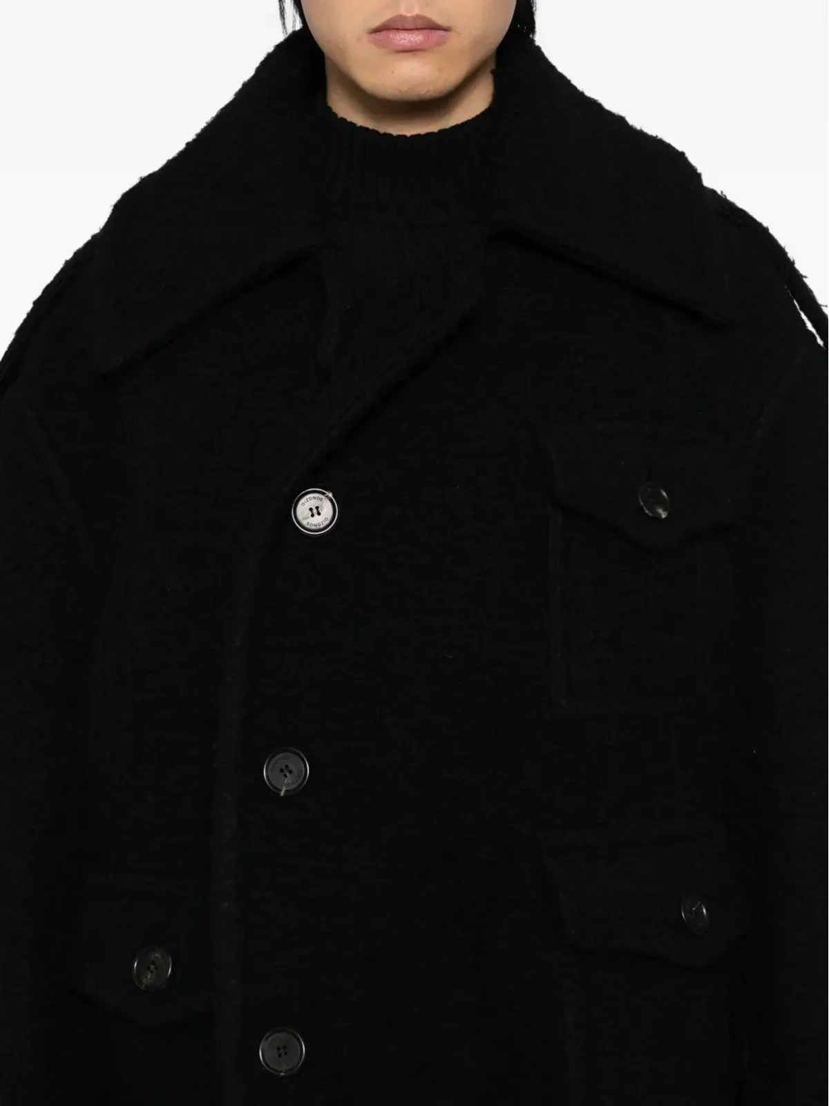 SONGZIO single-breasted coat - Black - 画像5