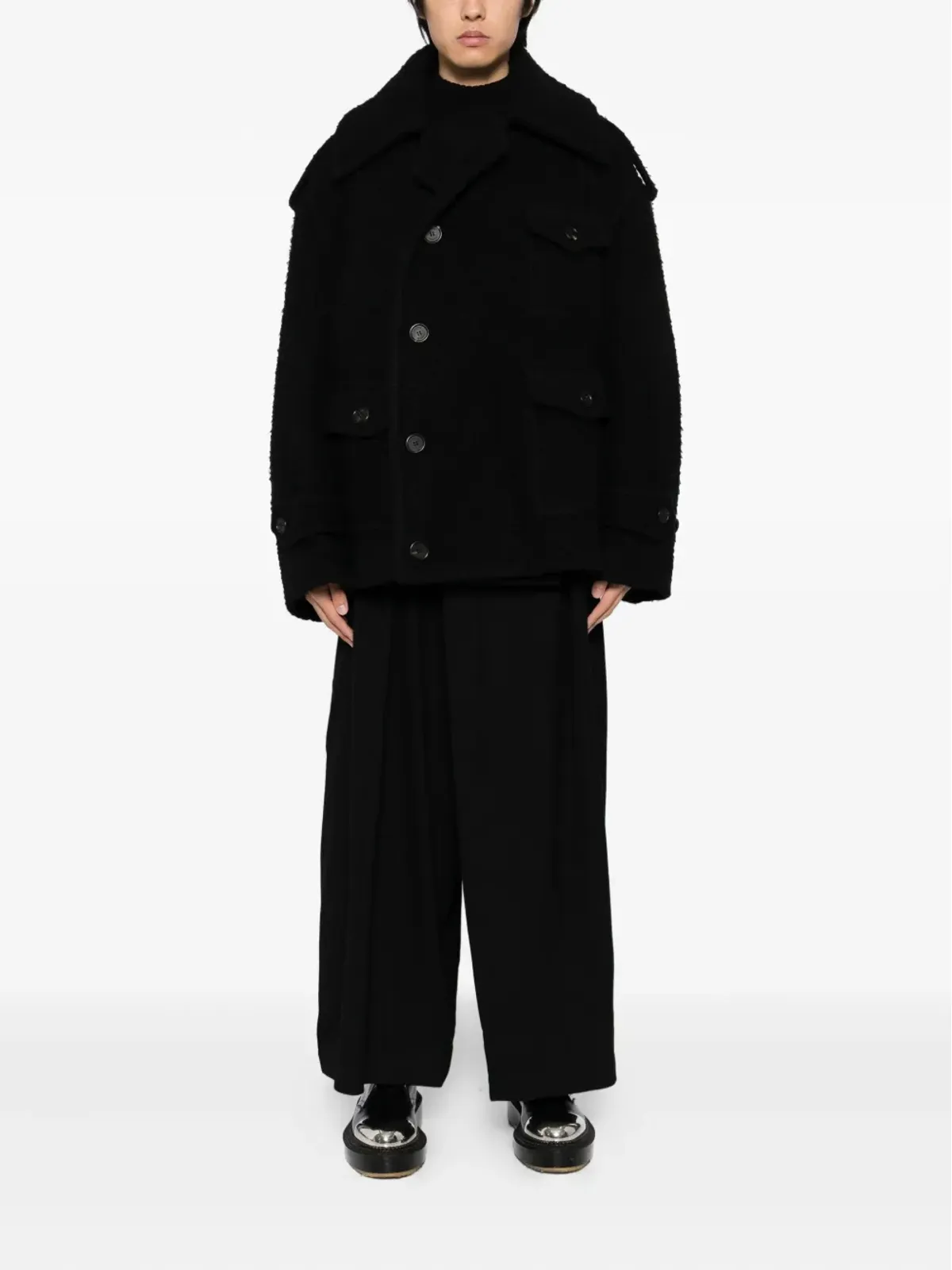 SONGZIO single-breasted coat - Black - 画像2