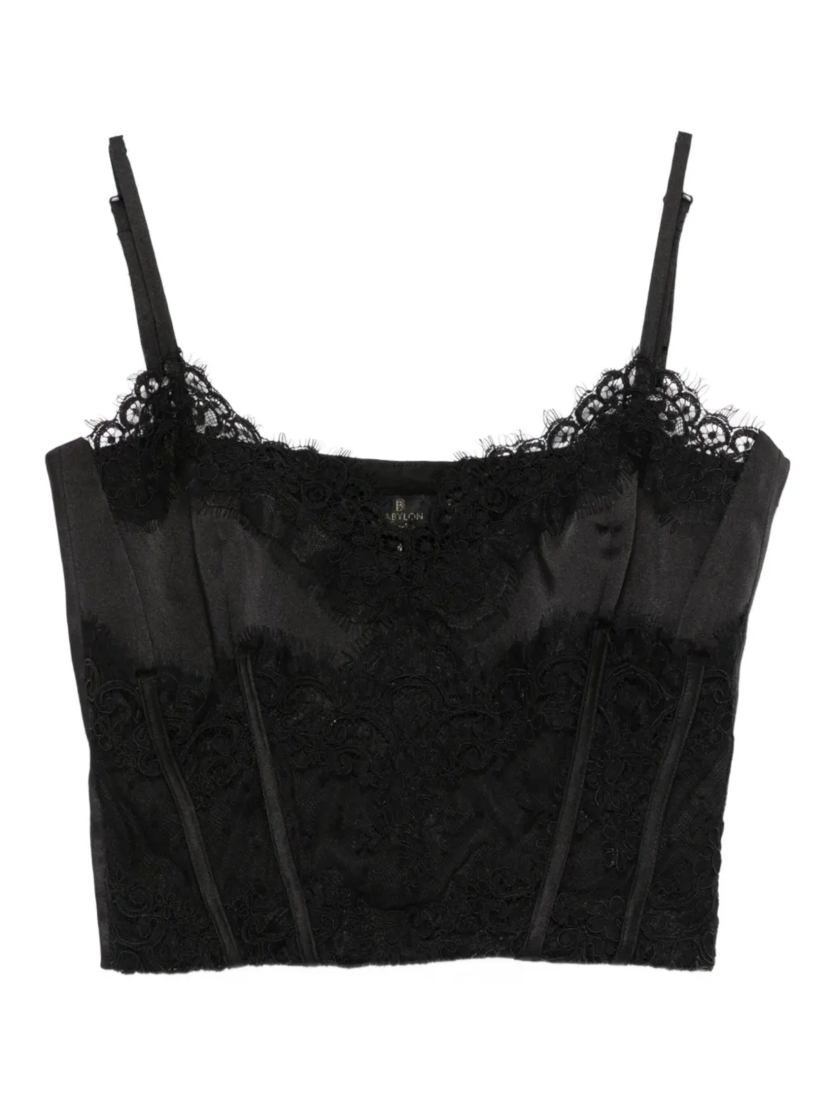 Babylone Paris レーストリムのクロップドトップ - 画像1