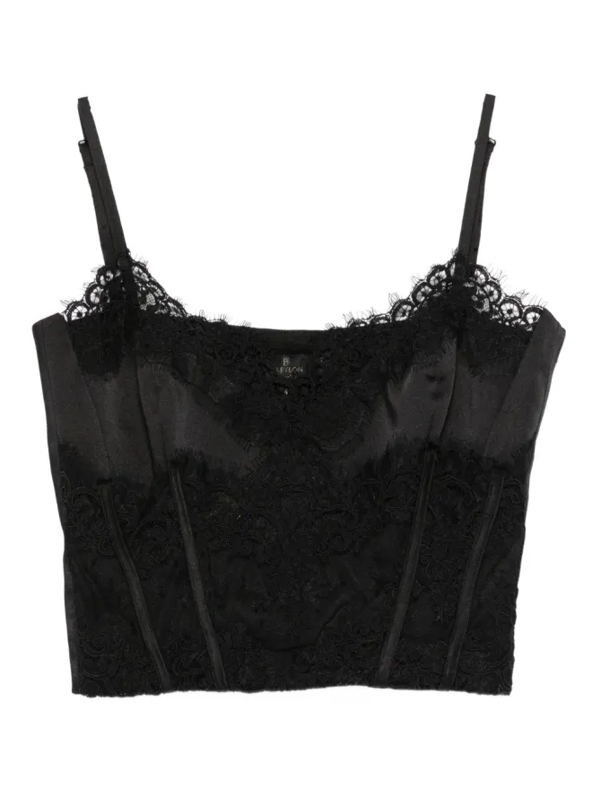 Babylone Paris Babylone Paris レーストリムのクロップドトップの商品画像