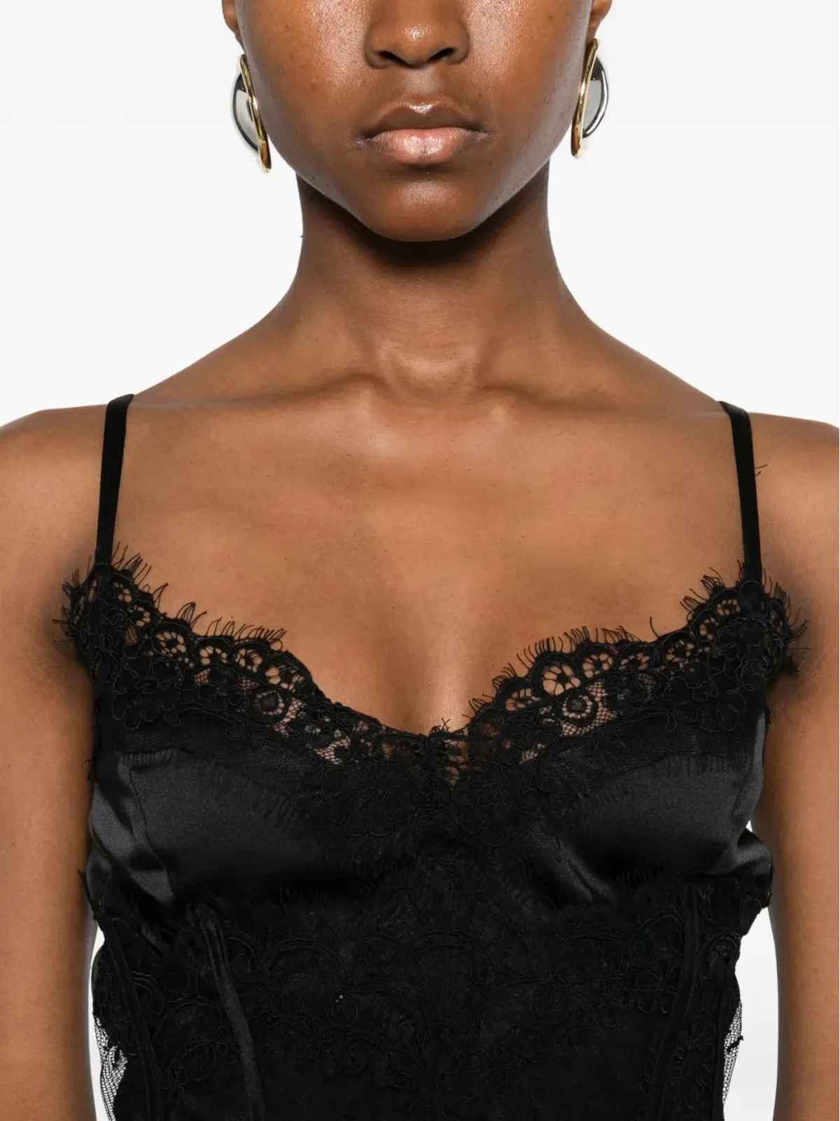 Babylone Paris レーストリムのクロップドトップ - 画像5