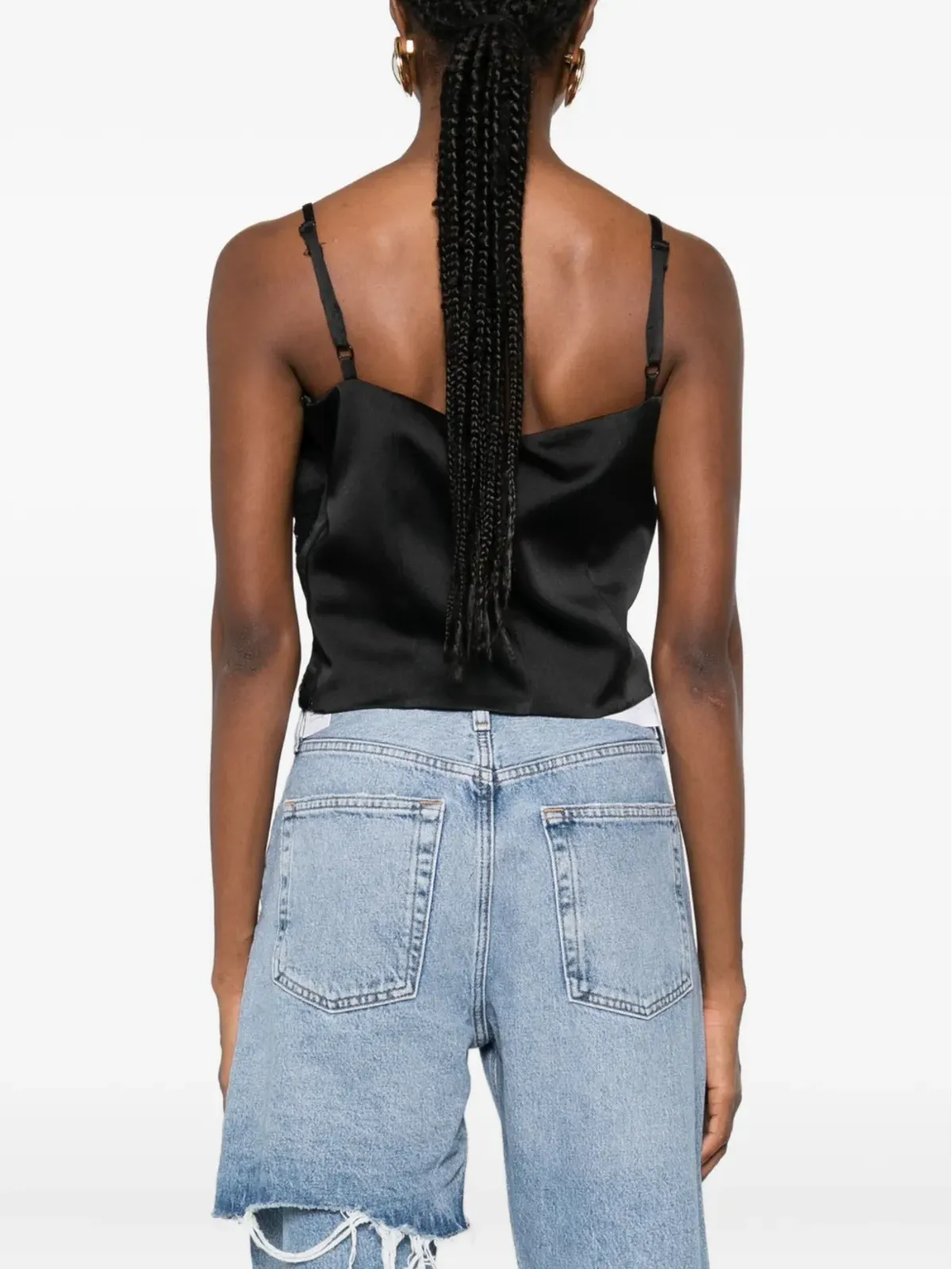 Babylone Paris レーストリムのクロップドトップ - 画像4