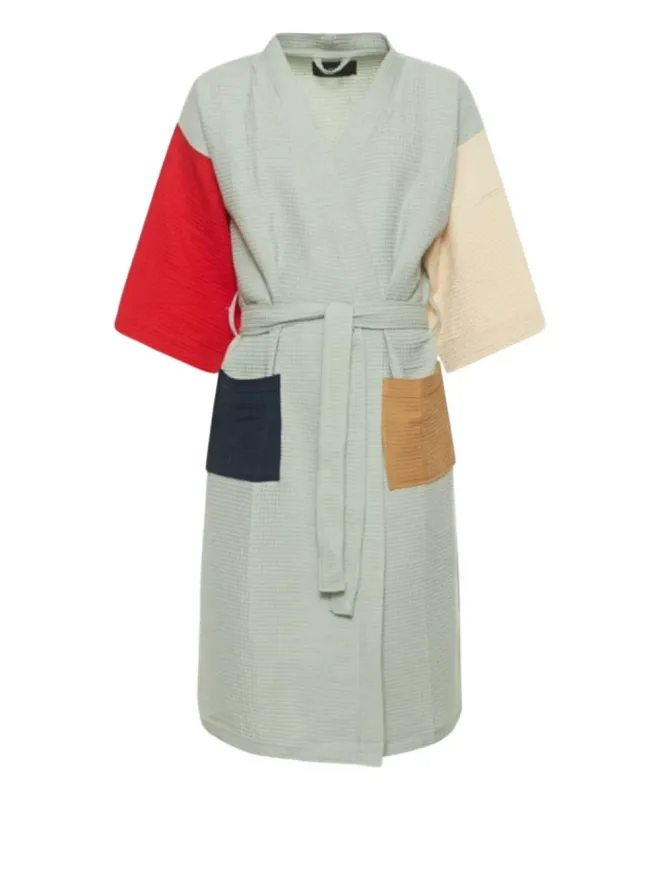 HAY HAY ワッフル地のベルト付きバスローブの商品画像