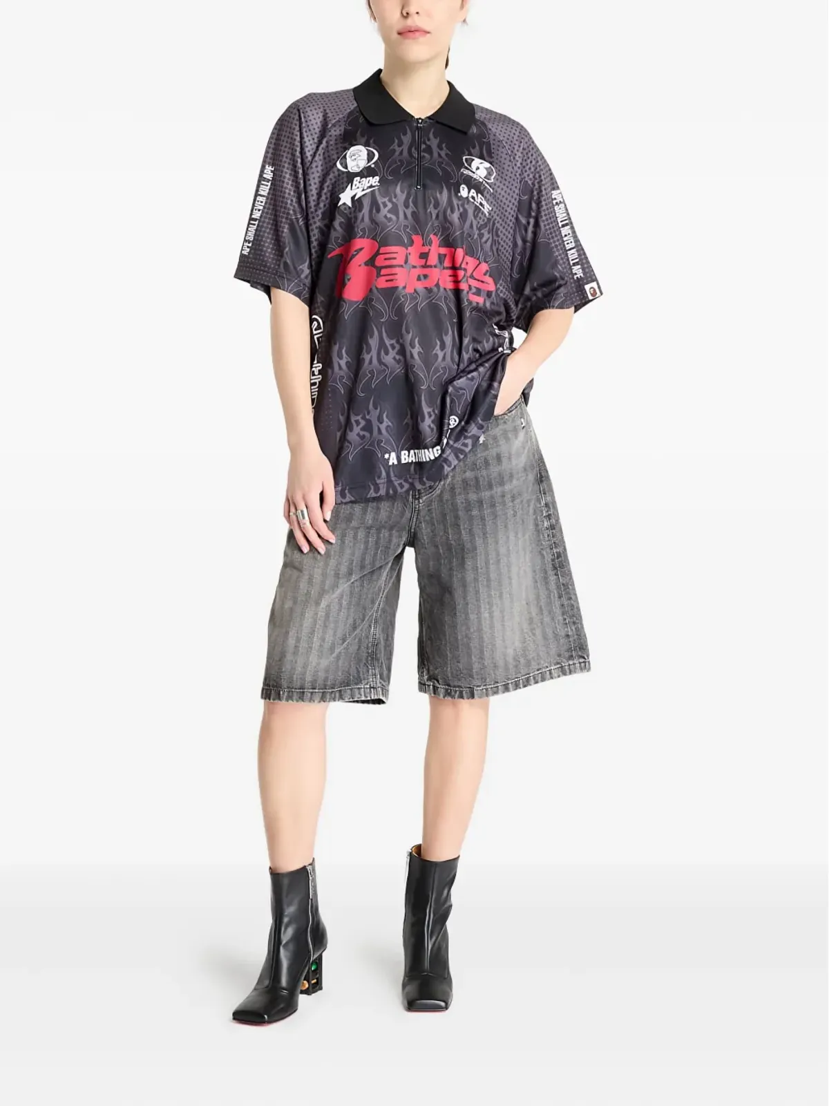 A BATHING APE® 炎プリント Tシャツ - 画像2