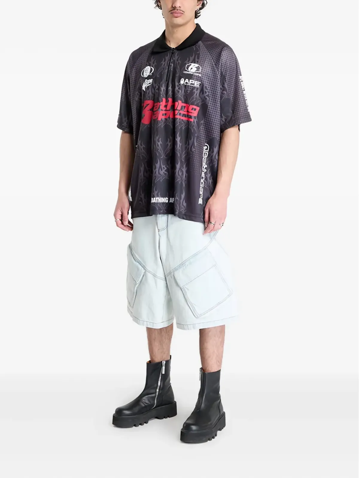 A BATHING APE® 炎プリント Tシャツ - 画像3