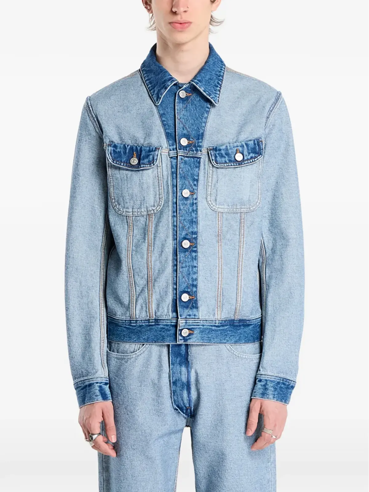 MM6 Maison Margiela フラップポケット付きデニムジャケット - ブルー - 画像3